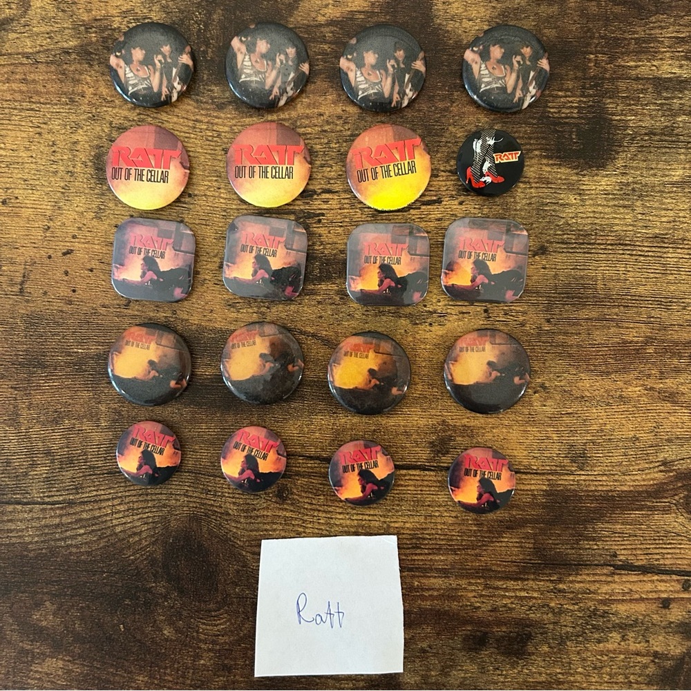 VTG 80’s RATT Pinback Concert buttons pins hard rock glam